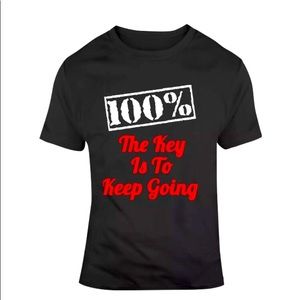100% THE KEEP IS TO KEEP GOING BLACK TSHIRT